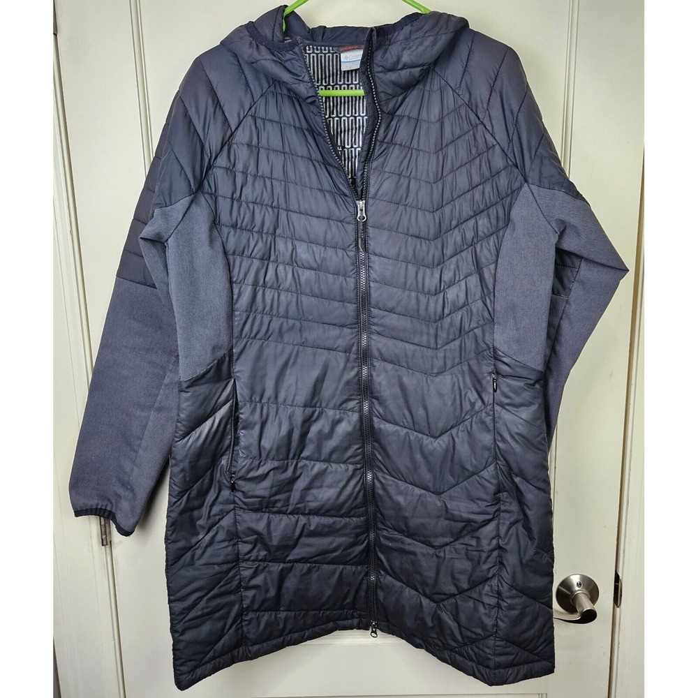 Columbia Jacket Womens Size: XL Grey Hooded Full Zip Thermal Coil Pockets Winter